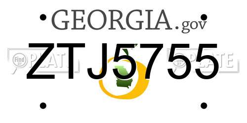 ZTJ5755 Georgia License Plate