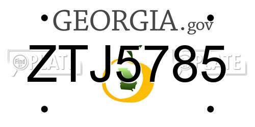 ZTJ5785 Georgia License Plate