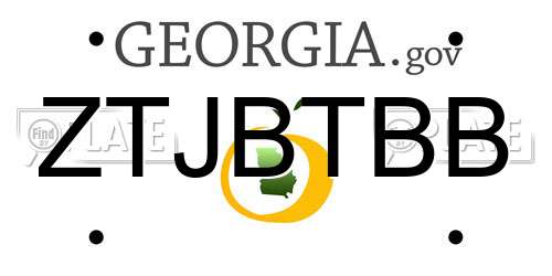 ZTJBTBB Georgia License Plate