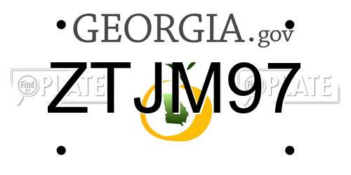 ZTJM97 Georgia License Plate