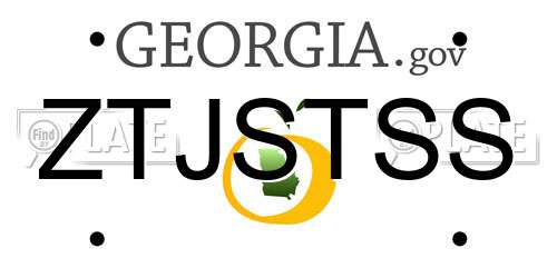 ZTJSTSS Georgia License Plate