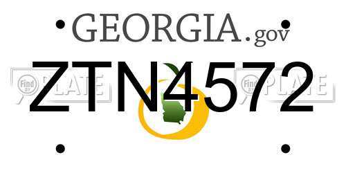 ZTN4572 Georgia License Plate