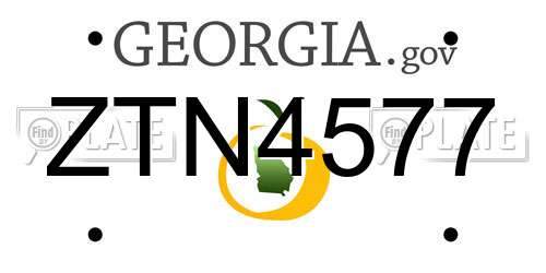 ZTN4577 Georgia License Plate