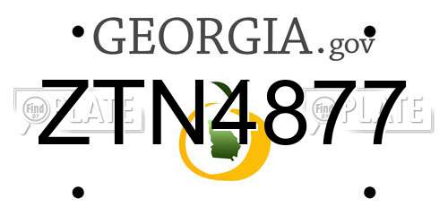 ZTN4877 Georgia License Plate