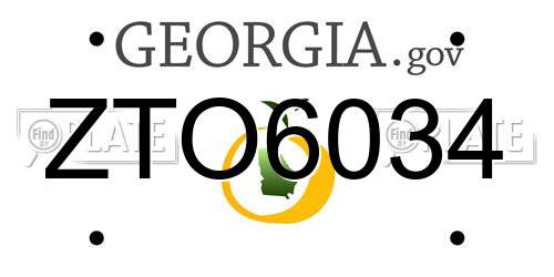 ZTO6034 Georgia License Plate