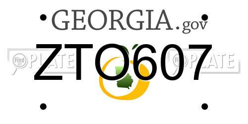 ZTO607 Georgia License Plate