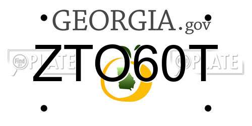 ZTO60T Georgia License Plate