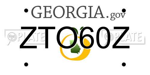 ZTO60Z Georgia License Plate
