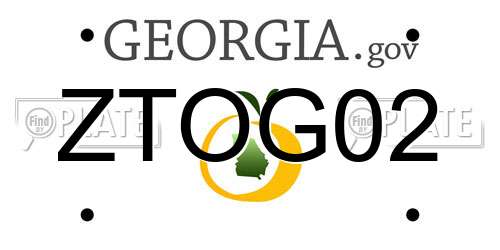 ZTOG02 Georgia License Plate