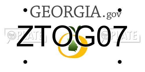ZTOG07 Georgia License Plate