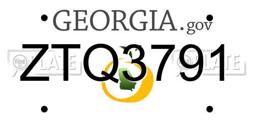 ZTQ3791 Georgia License Plate
