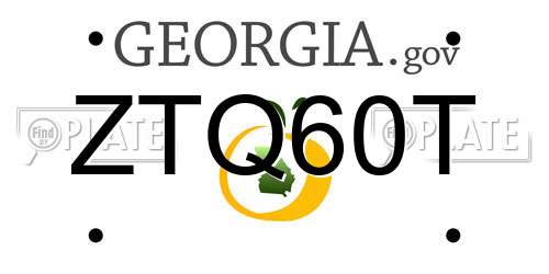 ZTQ60T Georgia License Plate