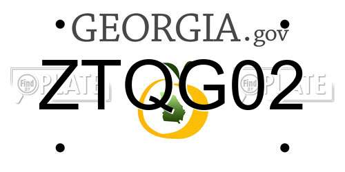 ZTQG02 Georgia License Plate