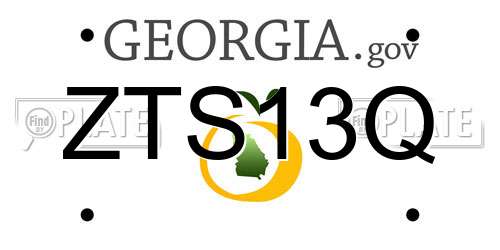 ZTS13Q Georgia License Plate