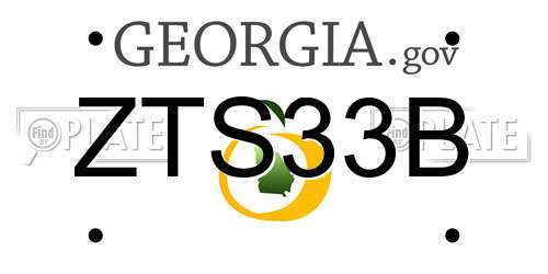 ZTS33B Georgia License Plate