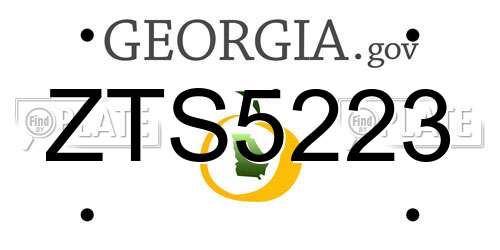 ZTS5223 Georgia License Plate