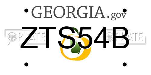 ZTS54B Georgia License Plate