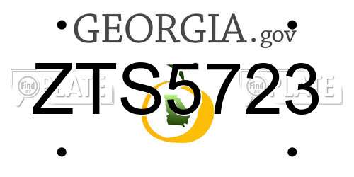 ZTS5723 Georgia License Plate