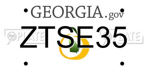 ZTSE35 Georgia License Plate