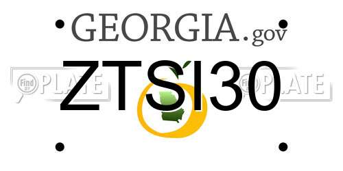 ZTSI30 Georgia License Plate
