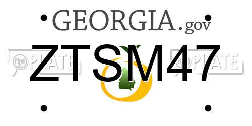 ZTSM47 Georgia License Plate