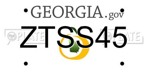 ZTSS45 Georgia License Plate