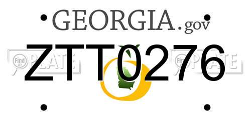 ZTT0276 Georgia License Plate