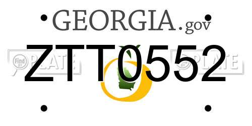 ZTT0552 Georgia License Plate