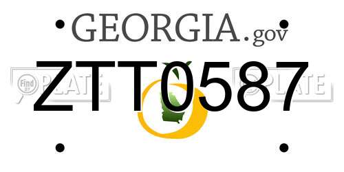 ZTT0587 Georgia License Plate