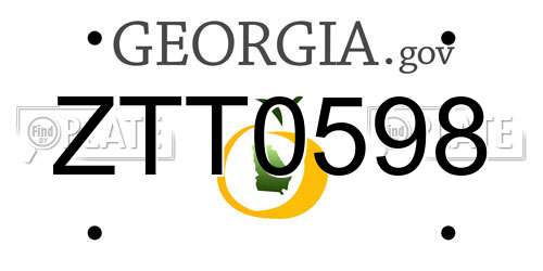 ZTT0598 Georgia License Plate