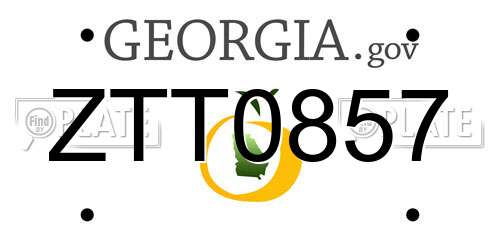 ZTT0857 Georgia License Plate
