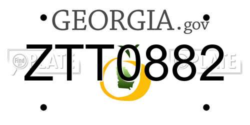 ZTT0882 Georgia License Plate
