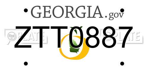 ZTT0887 Georgia License Plate