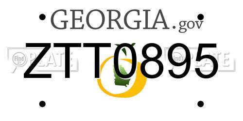 ZTT0895 Georgia License Plate