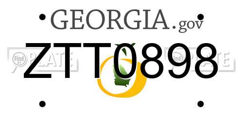 ZTT0898 Georgia License Plate