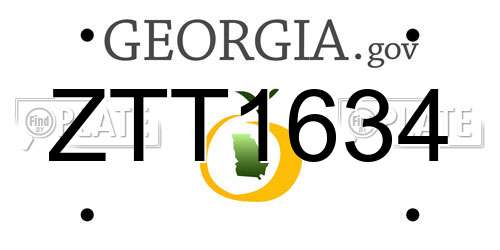 ZTT1634 Georgia License Plate