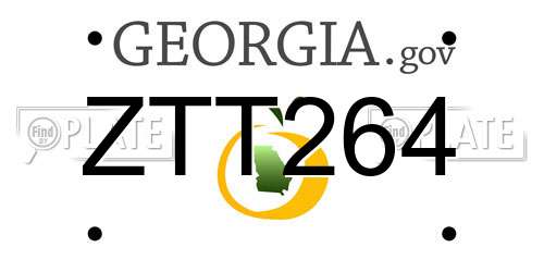 ZTT264 Georgia License Plate
