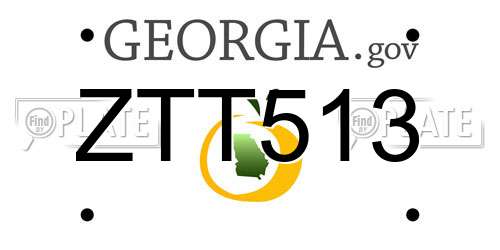 ZTT513 Georgia License Plate