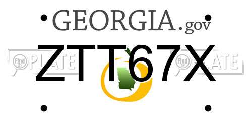ZTT67X Georgia License Plate