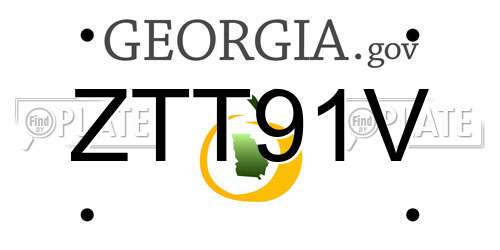 ZTT91V Georgia License Plate