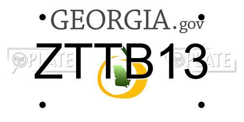 ZTTB13 Georgia License Plate