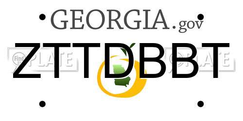 ZTTDBBT Georgia License Plate