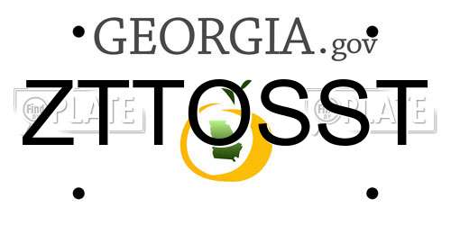 ZTTOSST Georgia License Plate
