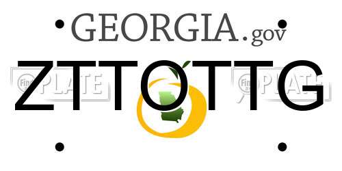 ZTTOTTG Georgia License Plate