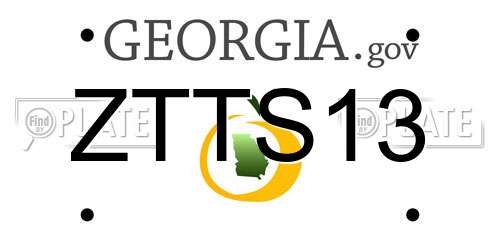 ZTTS13 Georgia License Plate