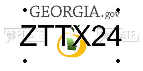ZTTX24 Georgia License Plate