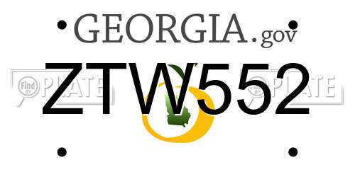 ZTW552 Georgia License Plate