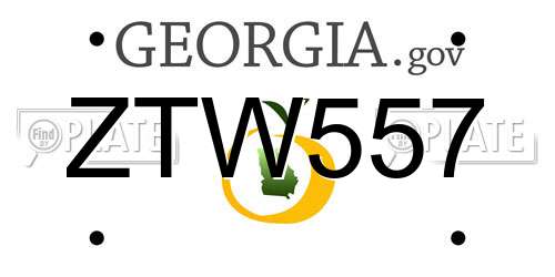ZTW557 Georgia License Plate