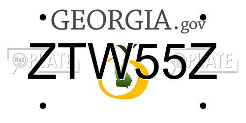 ZTW55Z Georgia License Plate