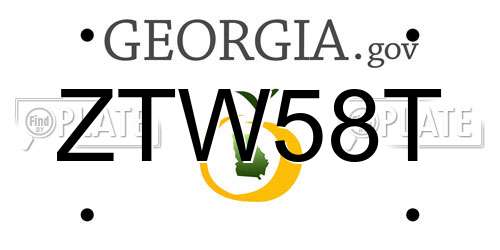 ZTW58T Georgia License Plate
